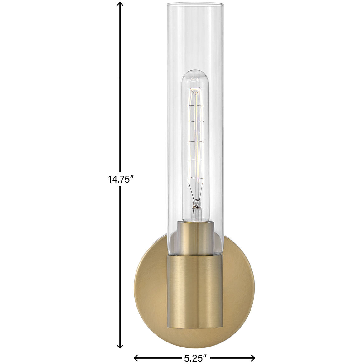 Shea LED 5.25 inch Lacquered Brass Bath Light Wall Light