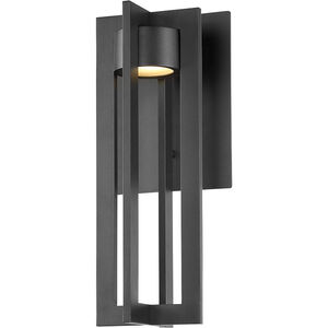 Chamber LED 16 inch Black Outdoor Wall Light, dweLED