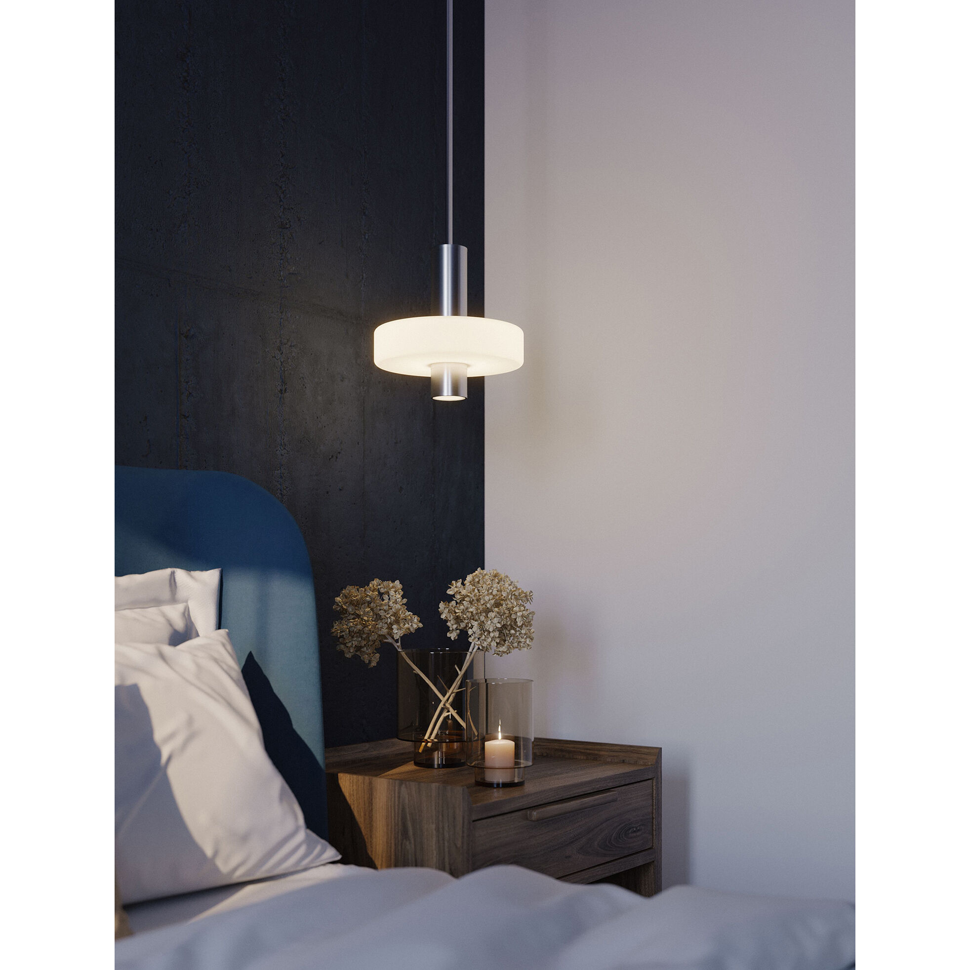 Sydney LED 10 inch Satin Nickel Pendant Ceiling Light