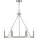 Traditional 6 Light 26 inch Brushed Nickel Chandelier Ceiling Light