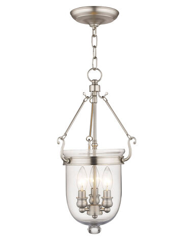 Jefferson 3 Light 10 inch Brushed Nickel Chain Lantern