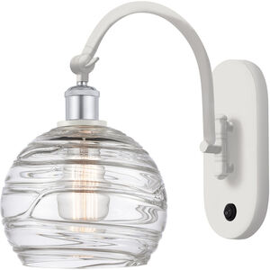Ballston Athens Deco Swirl LED 8 inch White and Polished Chrome Sconce Wall Light