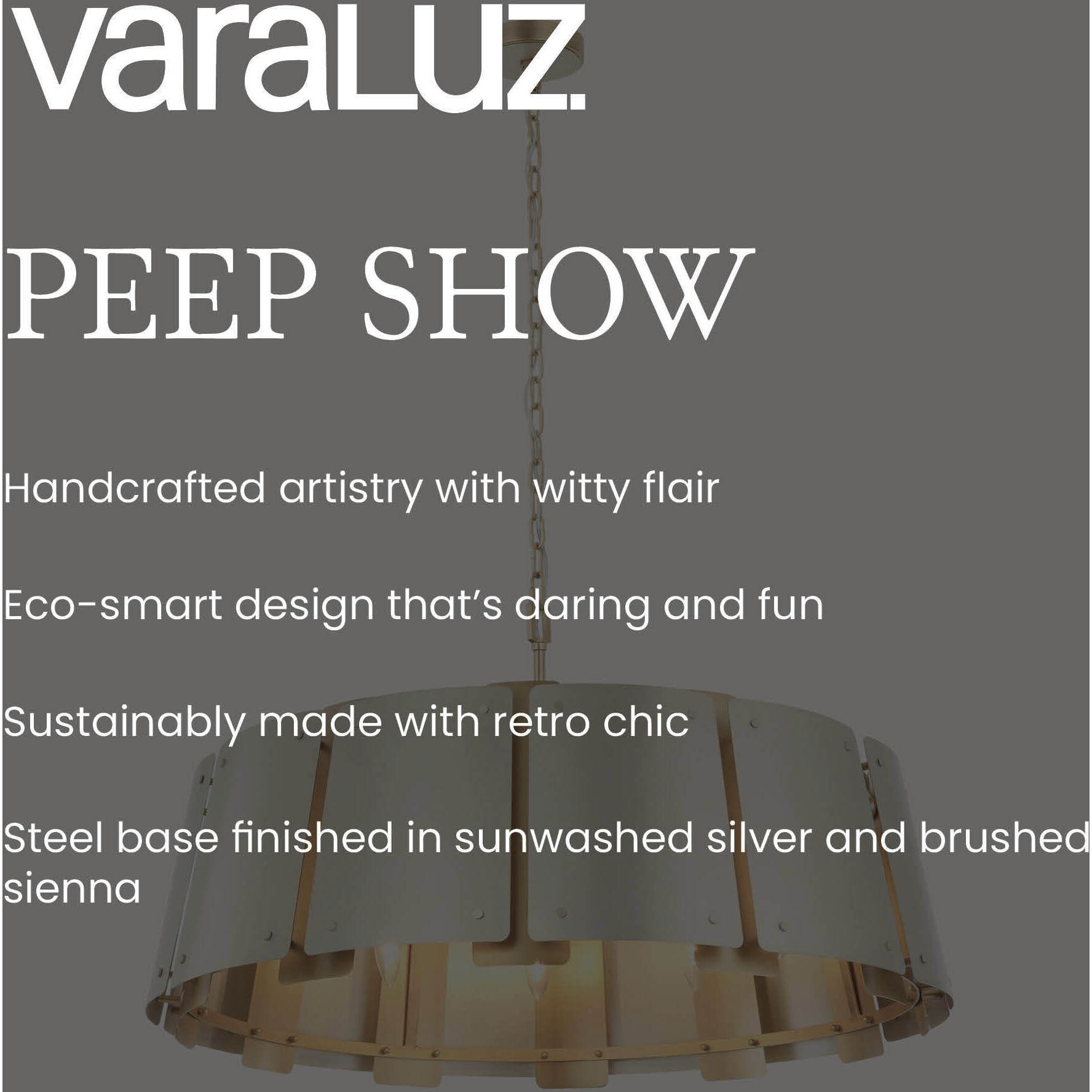 Peep Show 6 Light 16 inch Sunwashed Silver and Brushed Sienna Foyer Pendant Ceiling Light