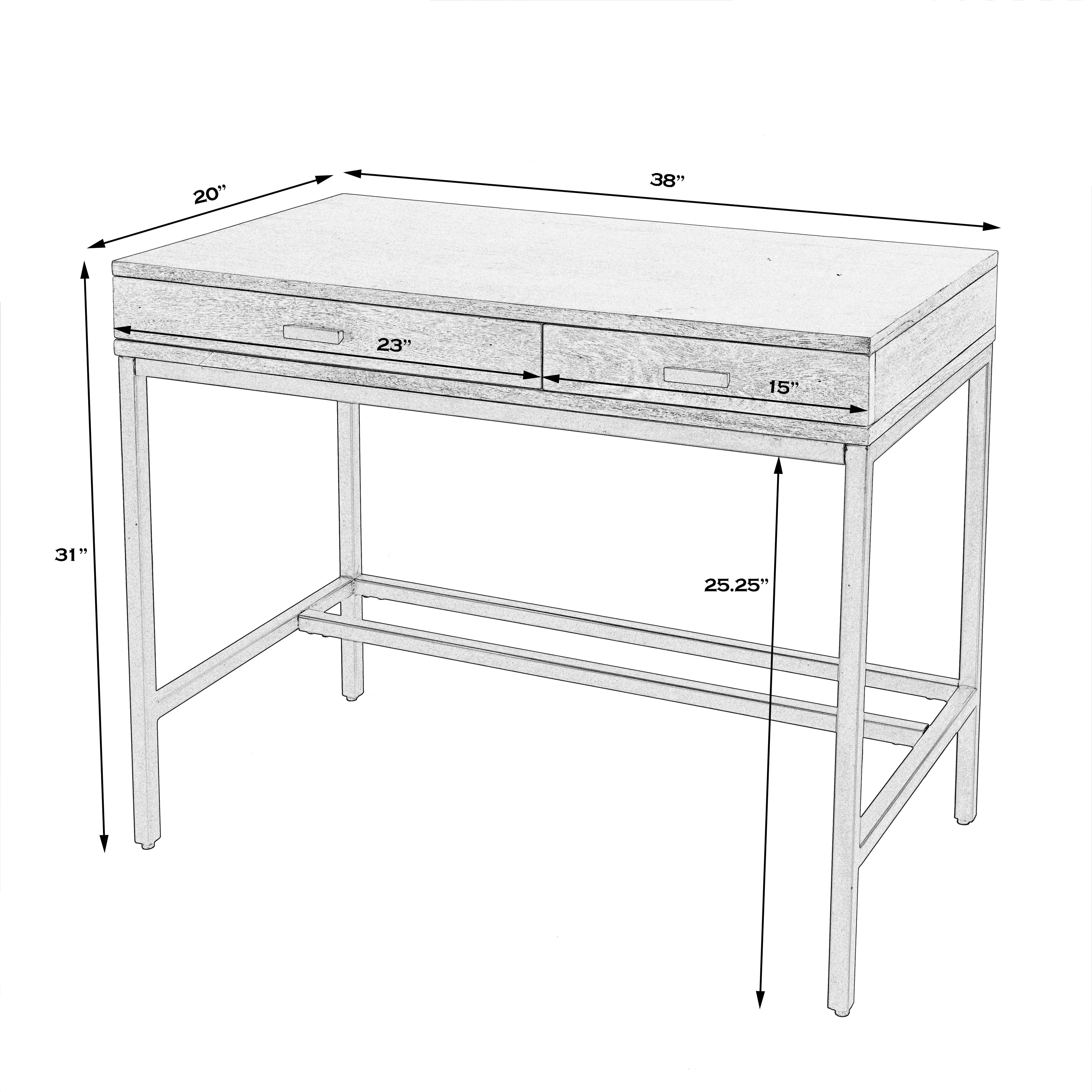 Hans 2-Drawer Writing Desk in Light Brown