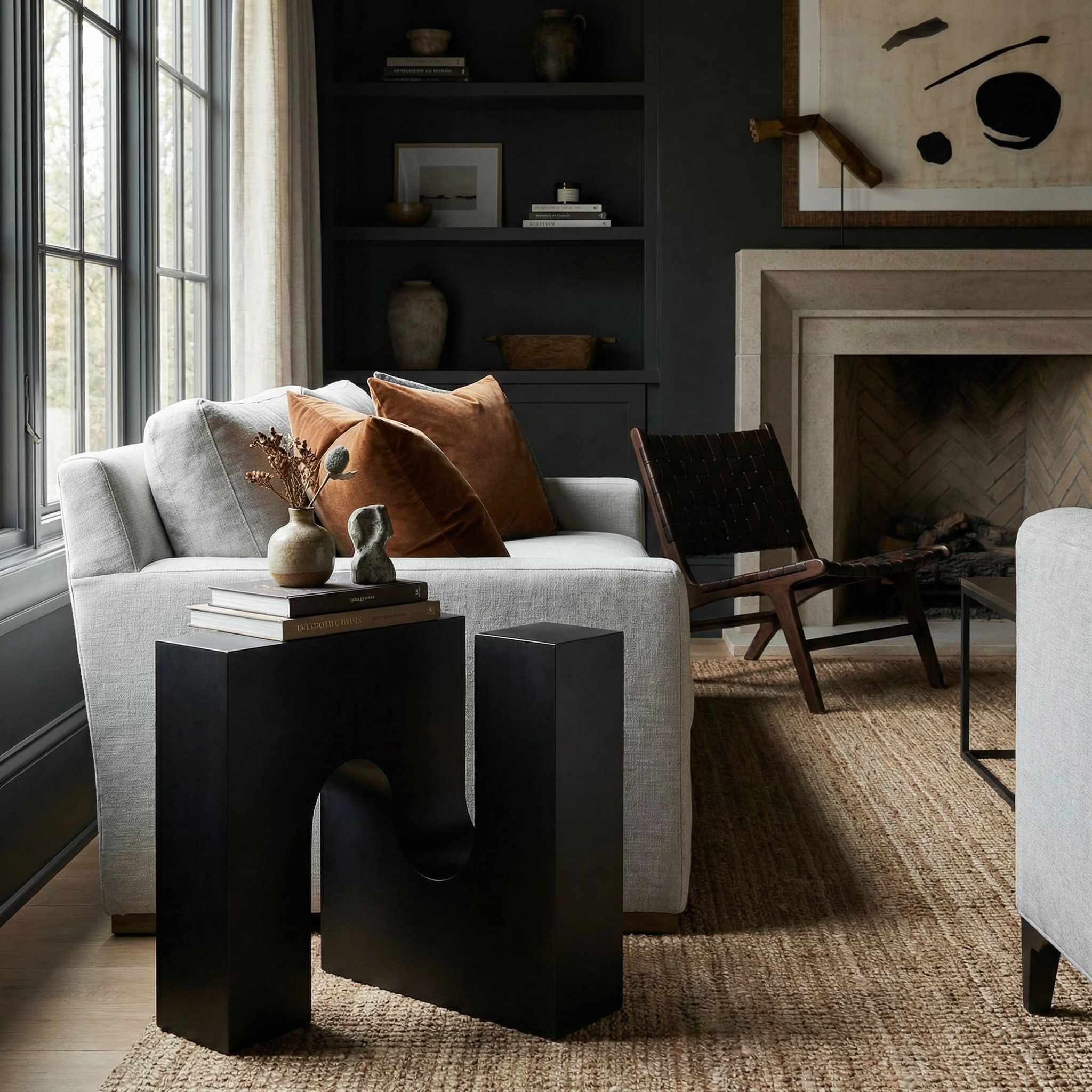 Leopold 24 X 24 inch Matte Black Side Table