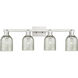 Arcadia Caledonia 4 Light 32 inch Brushed Satin Nickel Bath Vanity Light Wall Light in Mica
