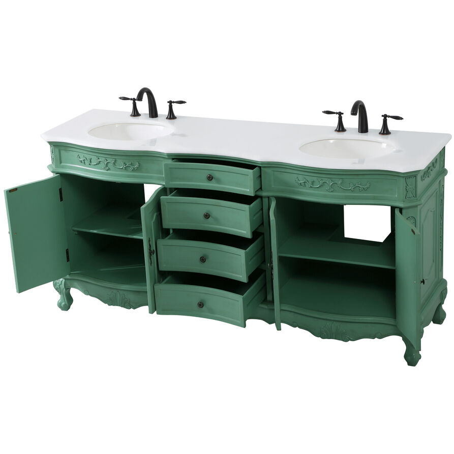 Danville 72 X 21 X 36 inch Vintage Mint Vanity Sink Set