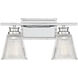 Transitional 2 Light 16 inch Chrome Bathroom Vanity Light Wall Light