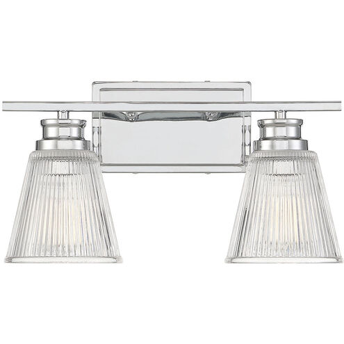Transitional 2 Light 16 inch Chrome Bathroom Vanity Light Wall Light