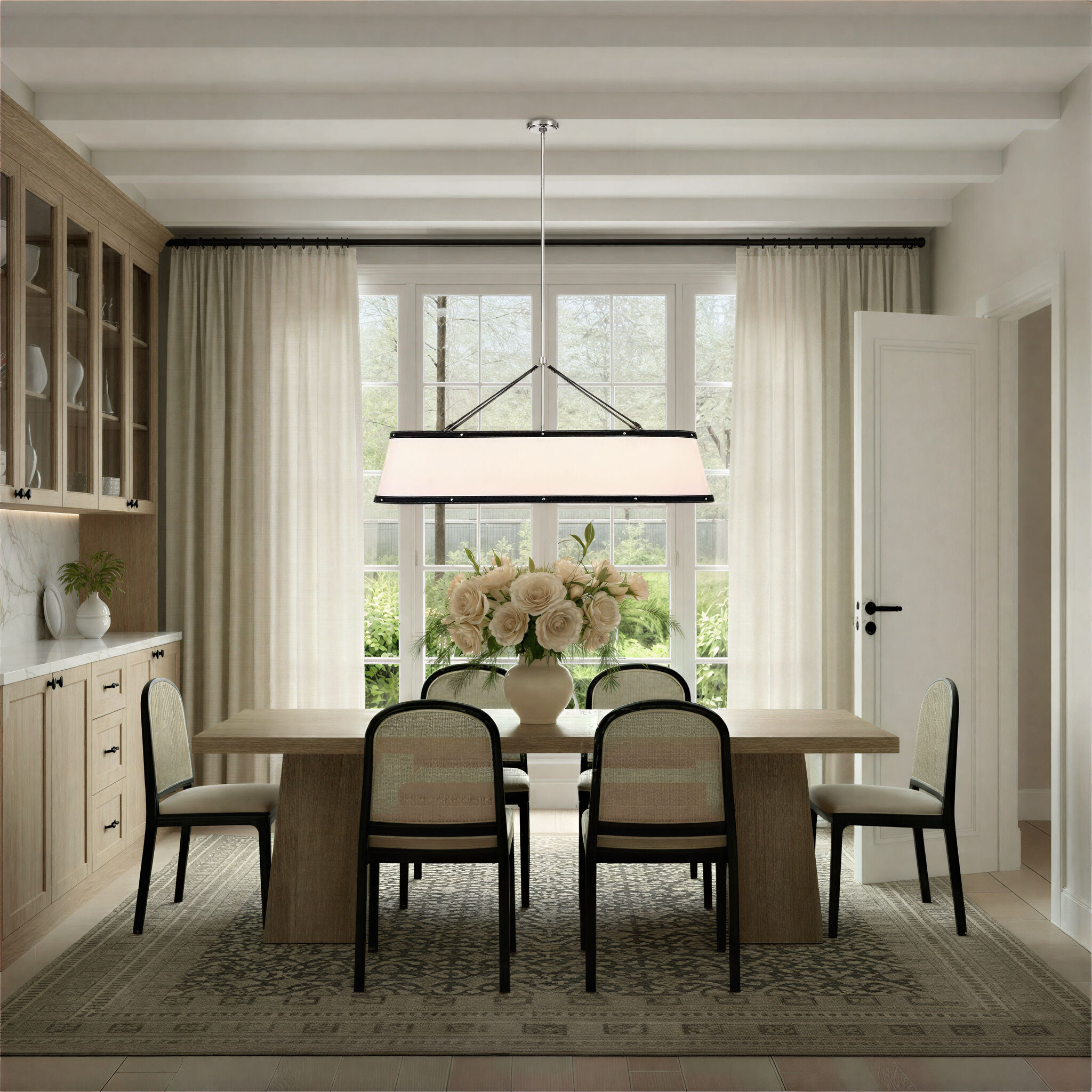 Callahan 6 Light 47.5 inch Polished Nickel Linear Chandelier Ceiling Light