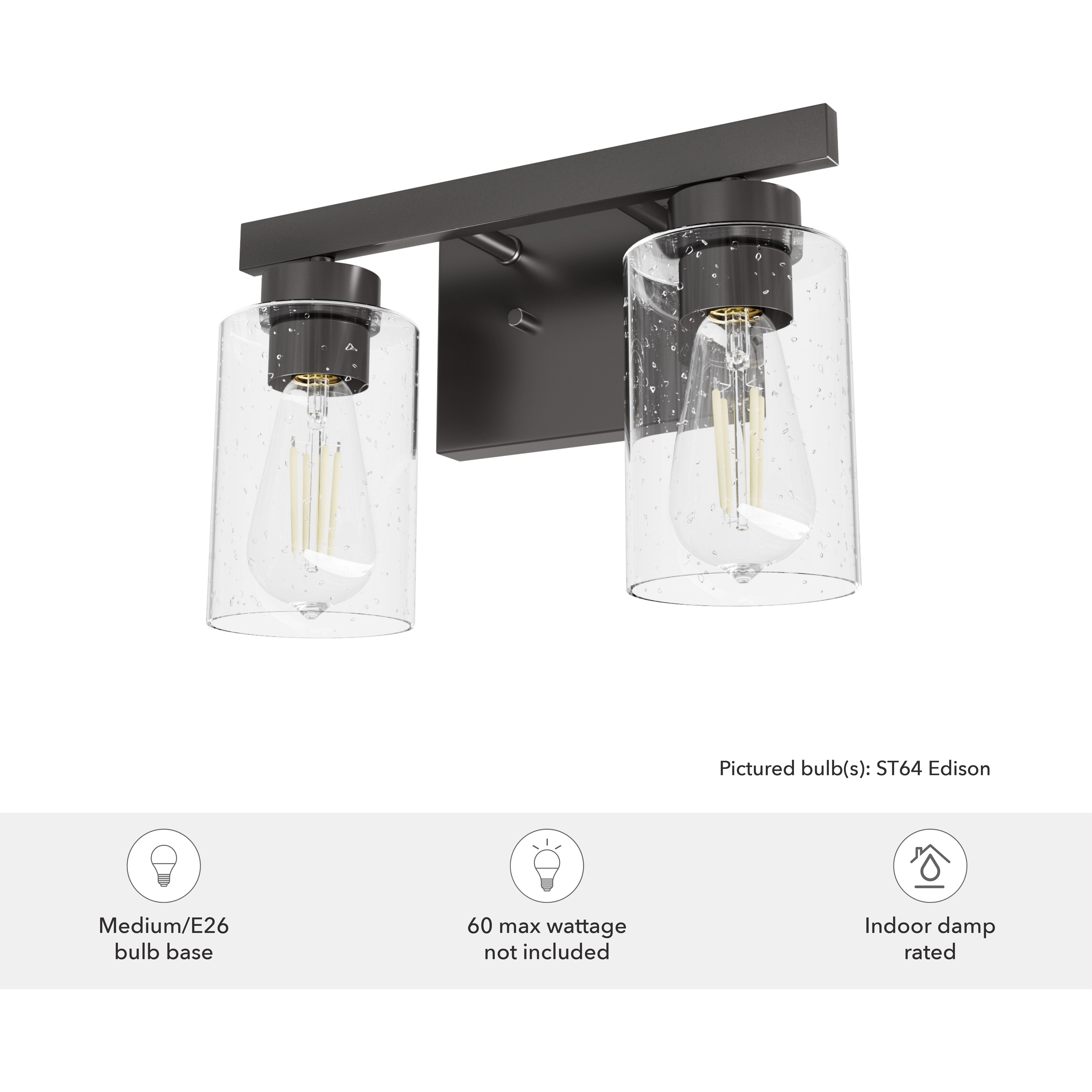 Hartland 2 Light 13 inch Noble Bronze Vanity Light Wall Light, Medium