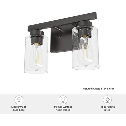 Hartland 2 Light 13 inch Noble Bronze Vanity Light Wall Light, Medium