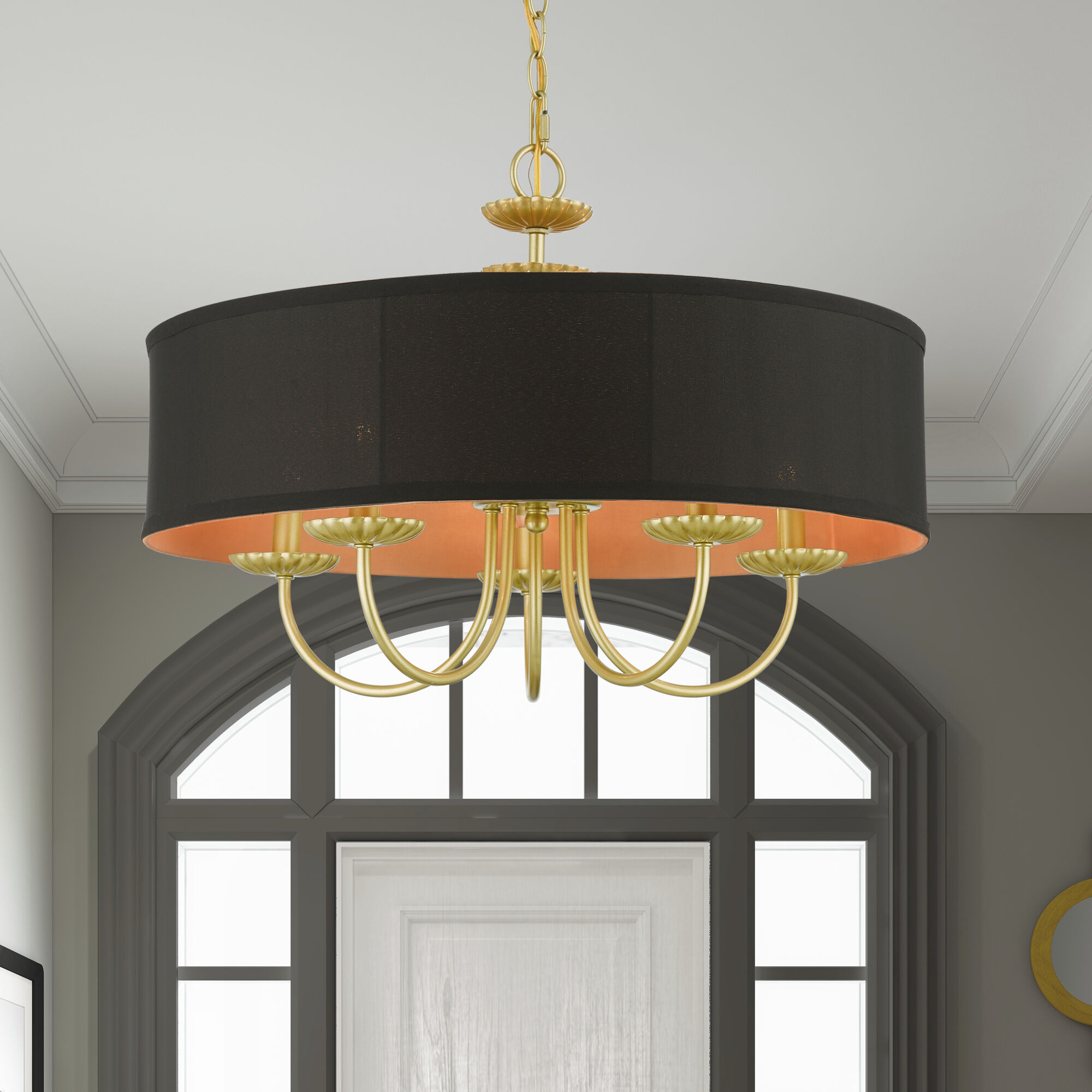 Winchester 5 Light 23 inch Soft Gold Pendant Chandelier Ceiling Light