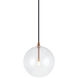 Bolha 1 Light 8.63 inch Aged Gold Brass Pendant Ceiling Light in Aged Gold Brass and Clear