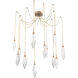 Rock Crystal LED 13.5 inch Novel Brass Swag Multi-Pendant Ceiling Light in Chilled Clear, 2700K LED