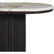 Alessio 59 inch Walnut and White Marble Console Table