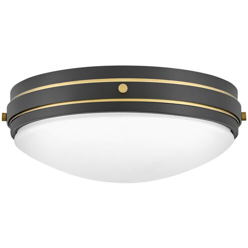 Oliver LED 15.75 inch Black with Heritage Brass Indoor Flush Mount Ceiling Light