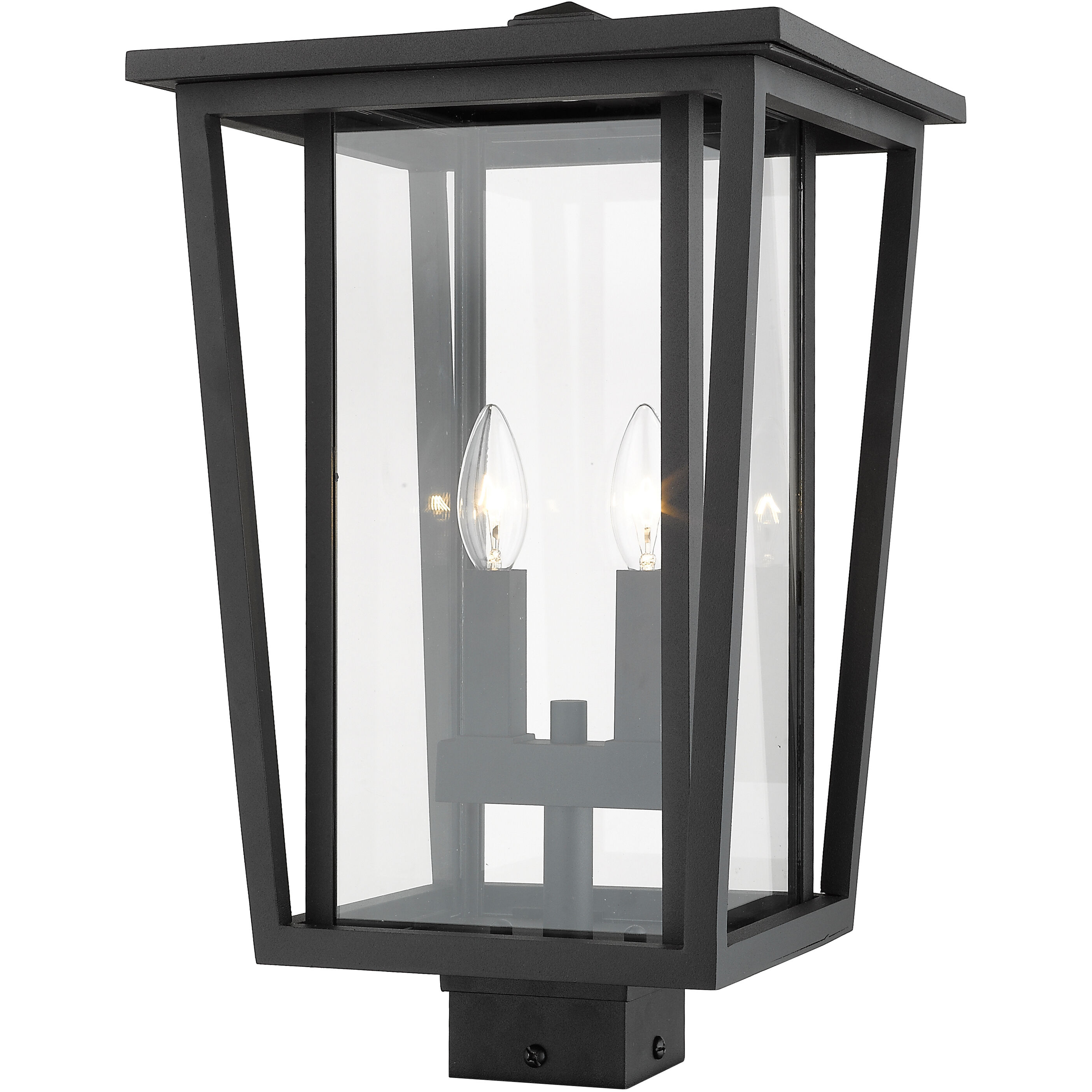 Seoul 2 Light 18.25 inch Black Outdoor Post Mount Fixture in 13