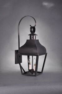 Stanfield 2 Light 22 inch Dark Antique Brass Outdoor Wall Lantern in Clear Seedy Glass, No Chimney, Candelabra
