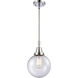 Beacon 1 Light 8 inch Polished Chrome Mini Pendant Ceiling Light in Seedy Glass