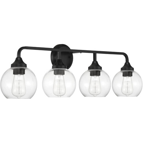 Glenda 4 Light 32 inch Flat Black Vanity Light Wall Light