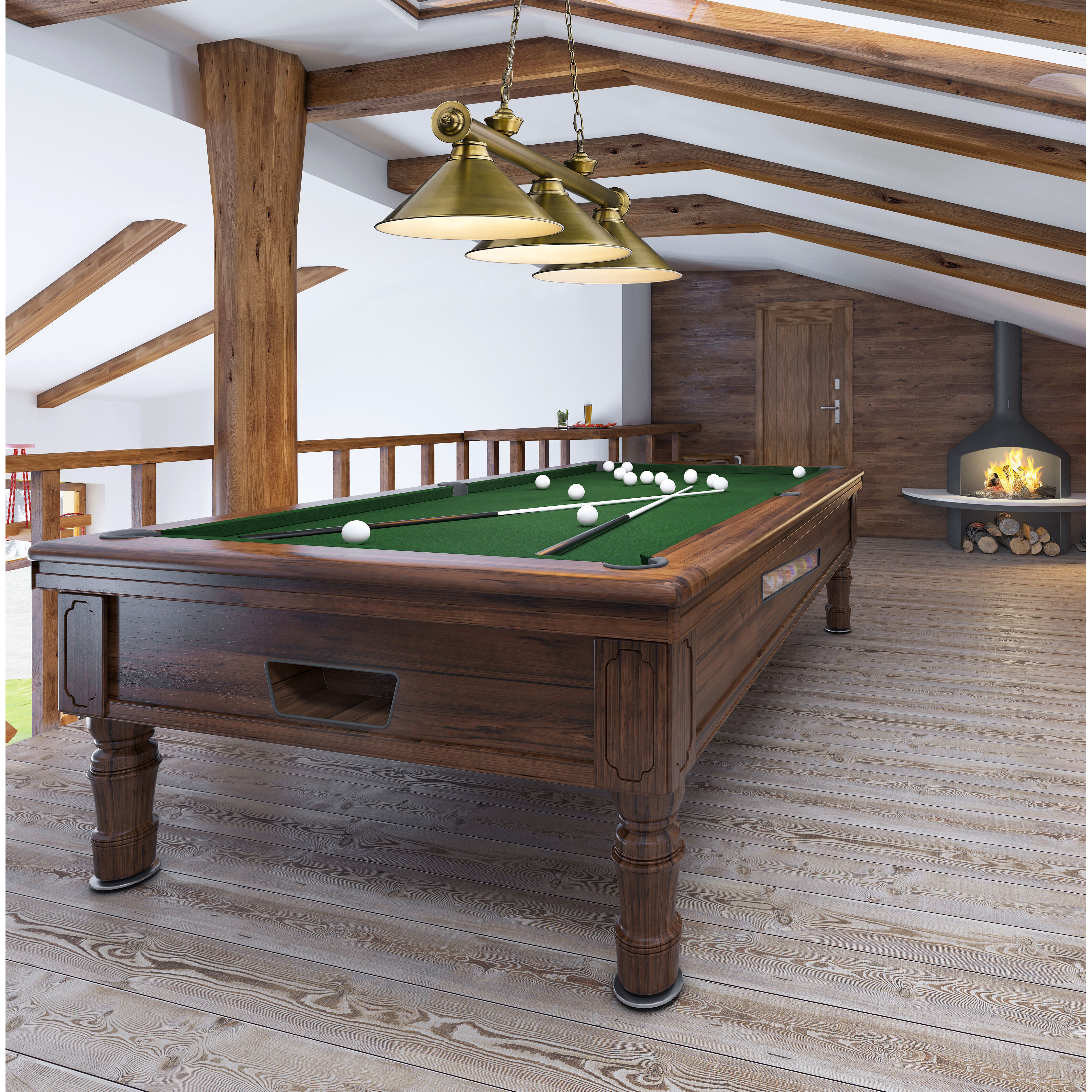 Cordon 3 Light 57.25 inch Rubbed Brass Billiard Ceiling Light in Rubbed Brass Metal