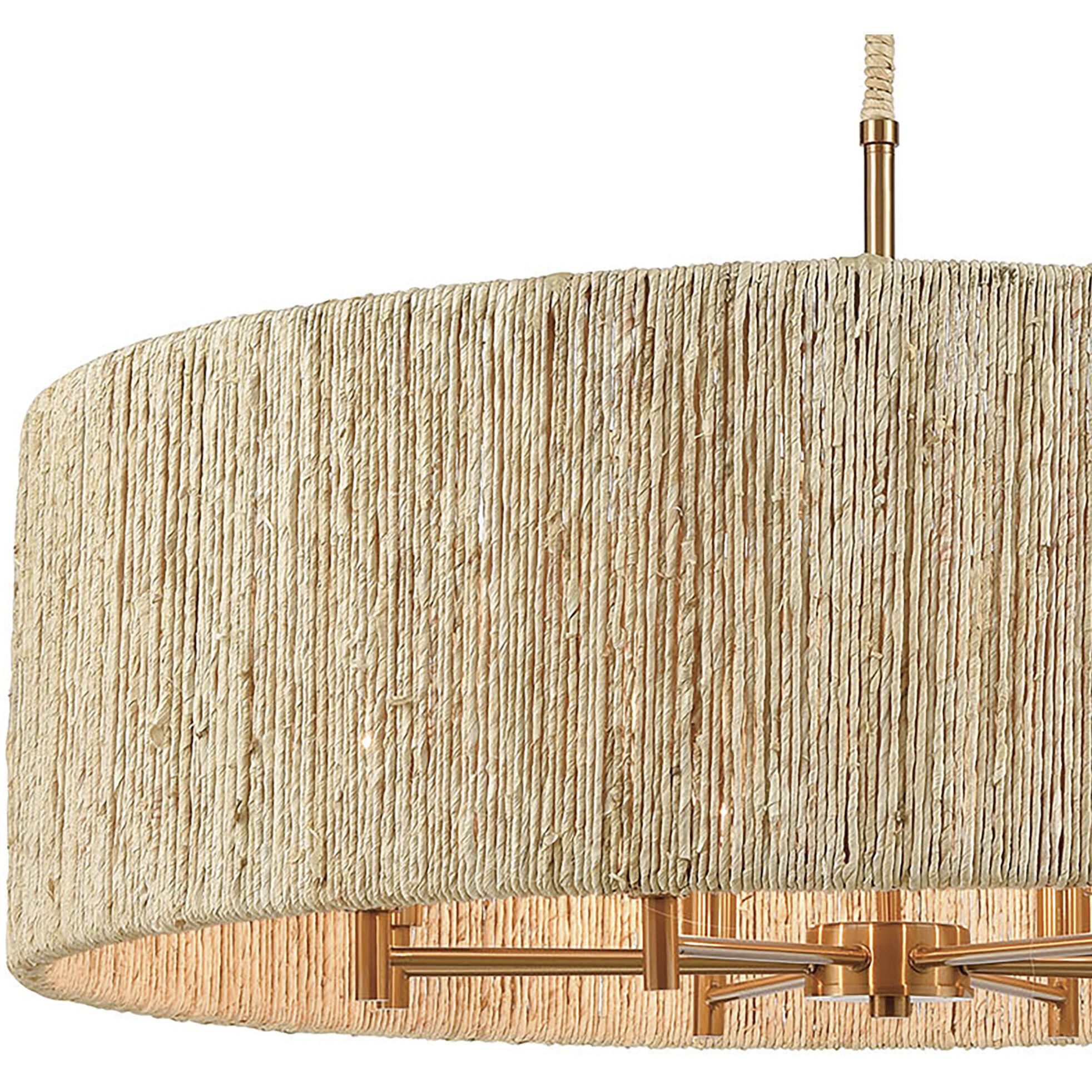 Abaca 8 Light 33 inch Satin Brass Chandelier Ceiling Light
