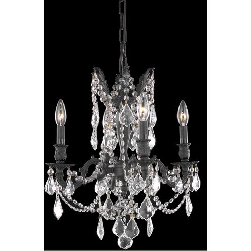 Rosalia 4 Light 17 inch Dark Bronze Dining Chandelier Ceiling Light in Golden Teak, Royal Cut