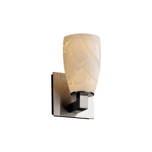 Limoges Modular 1 Light 5 inch Brushed Nickel Wall Sconce Wall Light in Banana Leaf, Tall Tapered Cylinder