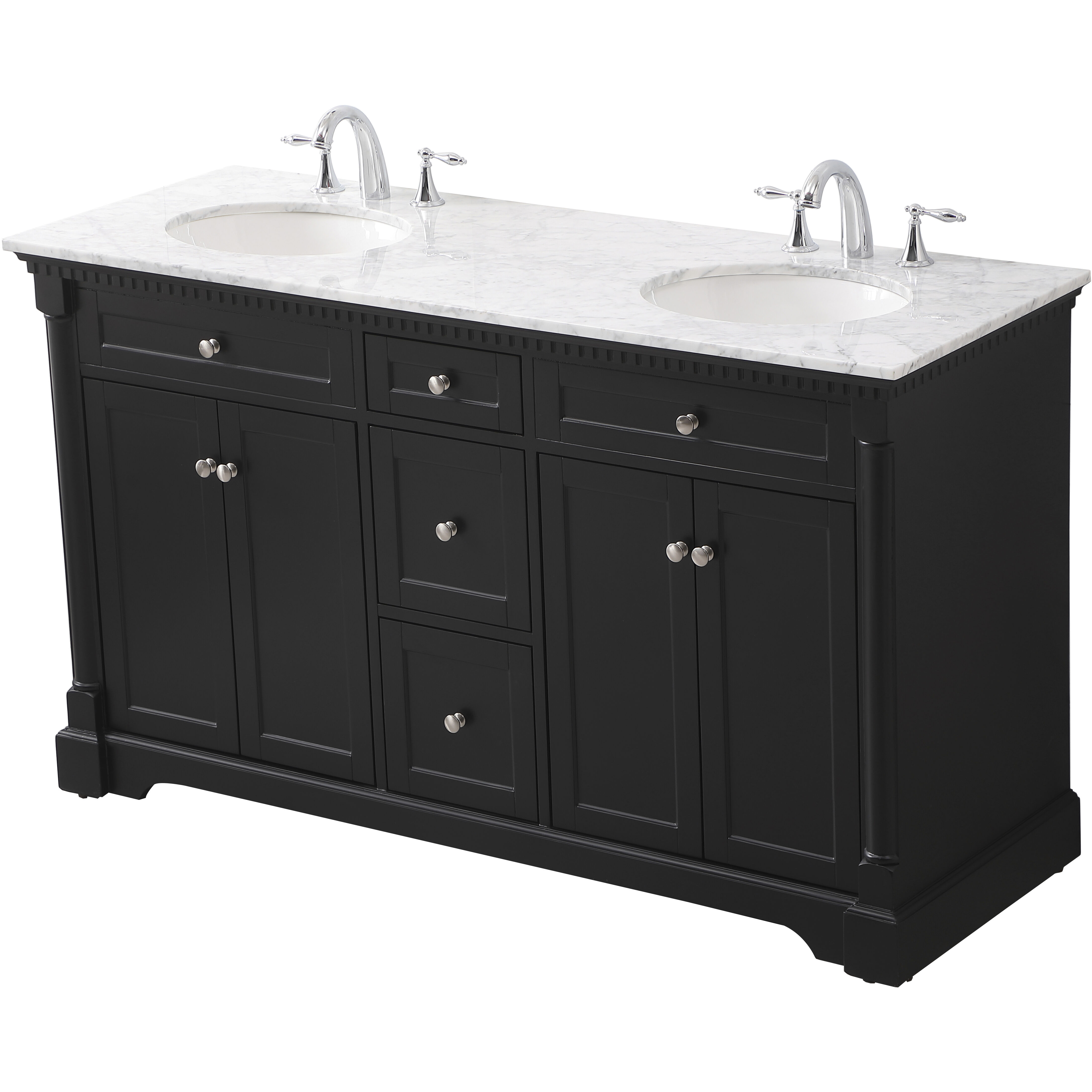 Clarence 60 X 22 X 35 inch Black Vanity Sink Set