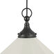 Alora Mood Ellen 1 Light 20 inch Matte Black/White Linen Pendant Ceiling Light
