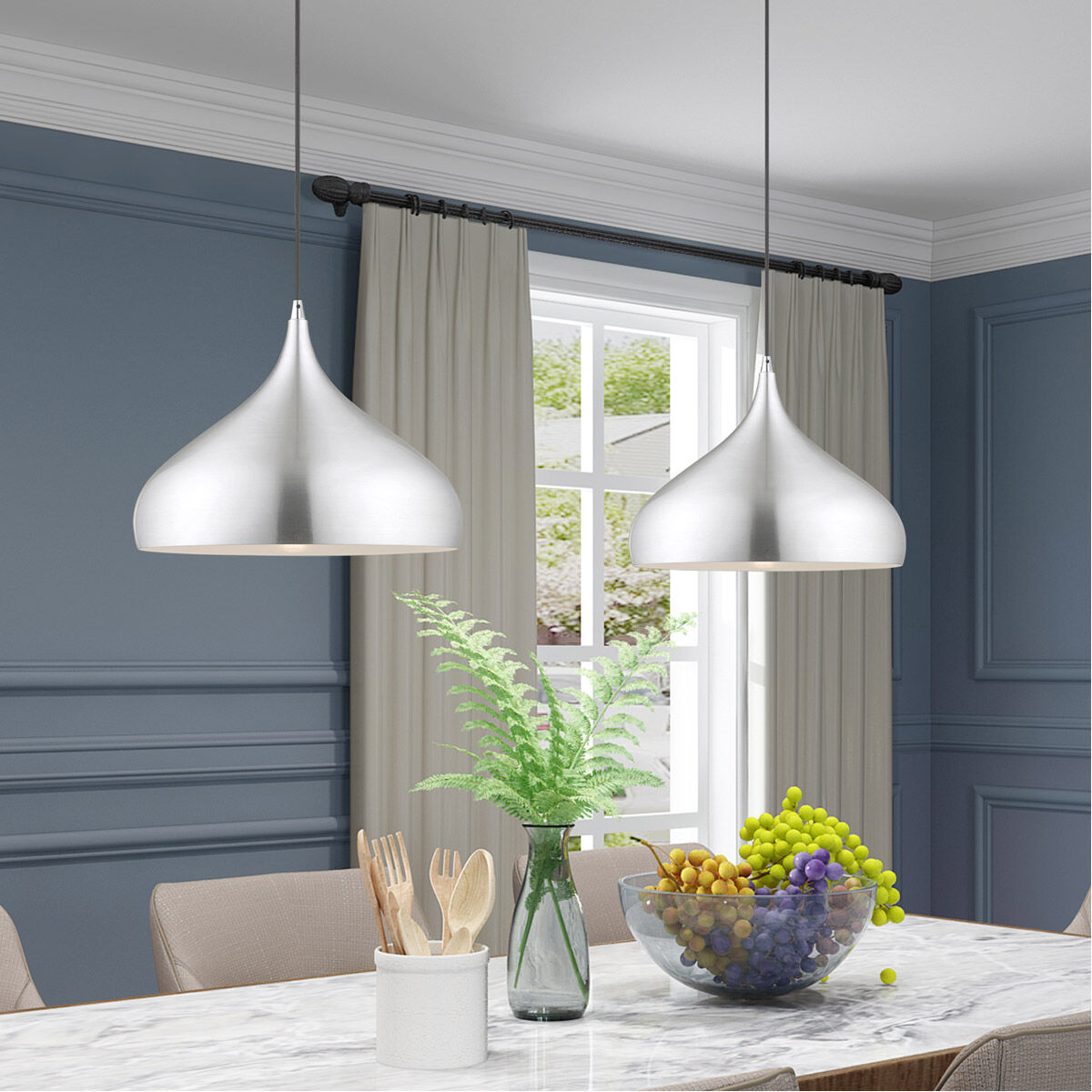 Allison 1 Light 15.75 inch Brushed Aluminum Mini Pendant Ceiling Light