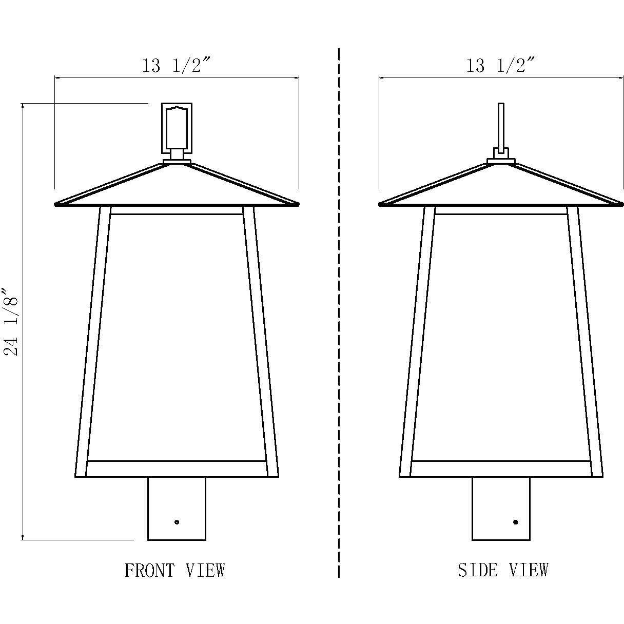 Rainer 4 Light 24.25 inch Black Outdoor Post Mounted Fixture in G9
