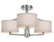 Monaco 3 Light 24 inch Satin Nickel Semi-Flush Ceiling Light