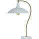 Penelope 24 inch 60 watt Polished Brass and White Table Lamp Portable Light