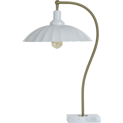 Penelope 24 inch 60 watt Polished Brass and White Table Lamp Portable Light
