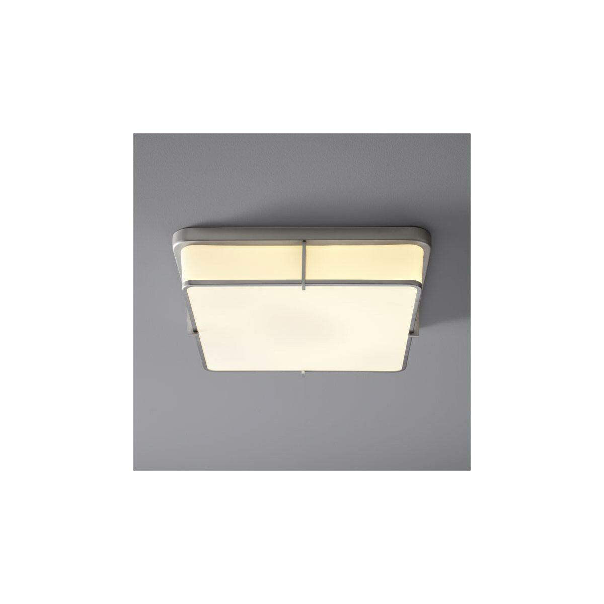 Geo 2 Light 17 inch Satin Nickel Flush Mount Ceiling Light