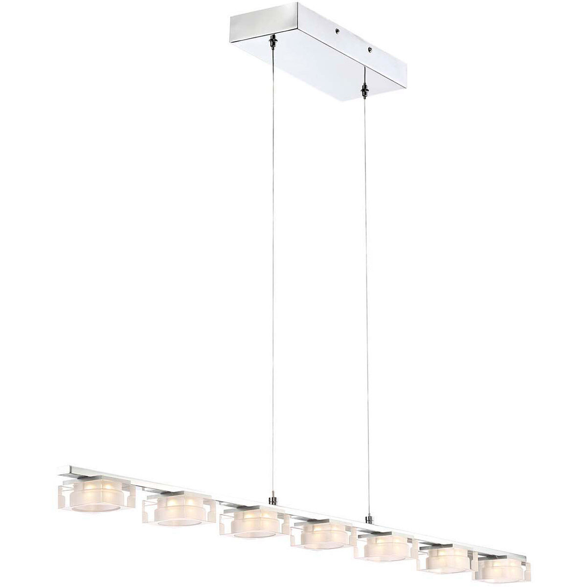 Brooklyn 7 Light 45 inch Chrome Linear Pendant Ceiling Light