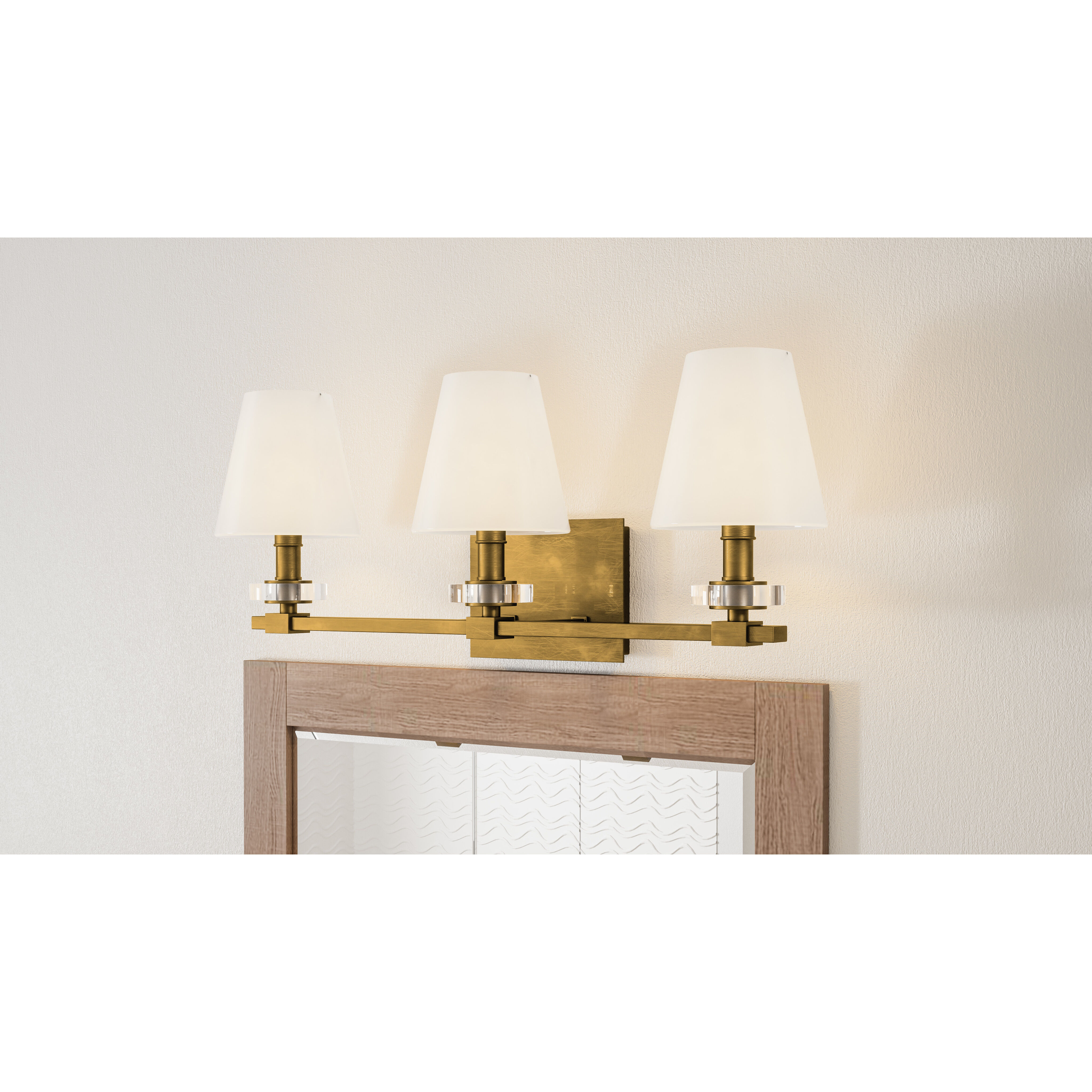Kelsey Glen 3 Light 23 inch Weathered Brass Bath Light Wall Light