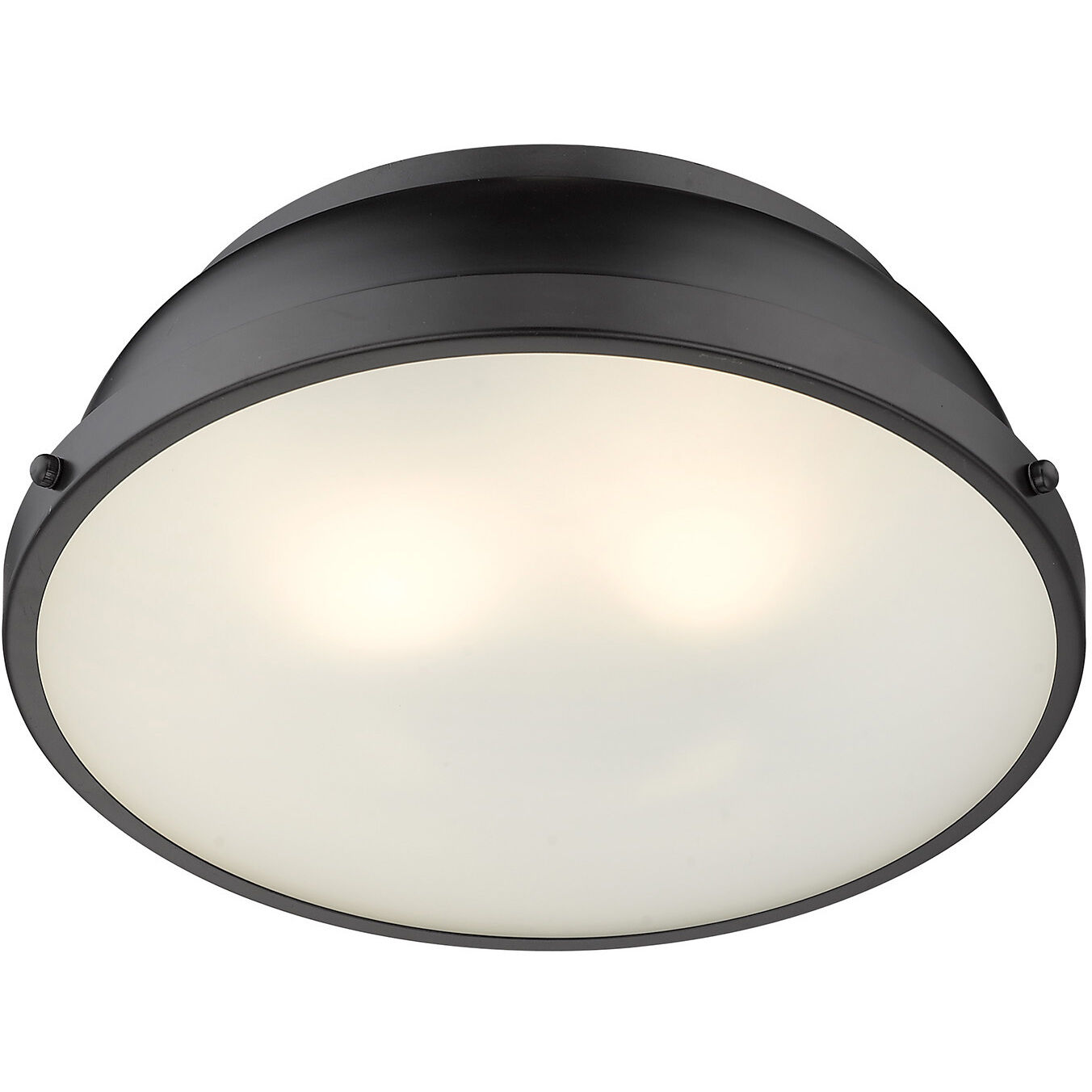 Yep Duncan 2 Light 14 inch Matte Black Flush Mount Ceiling Light, Damp