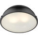 Yep Duncan 2 Light 14 inch Matte Black Flush Mount Ceiling Light, Damp