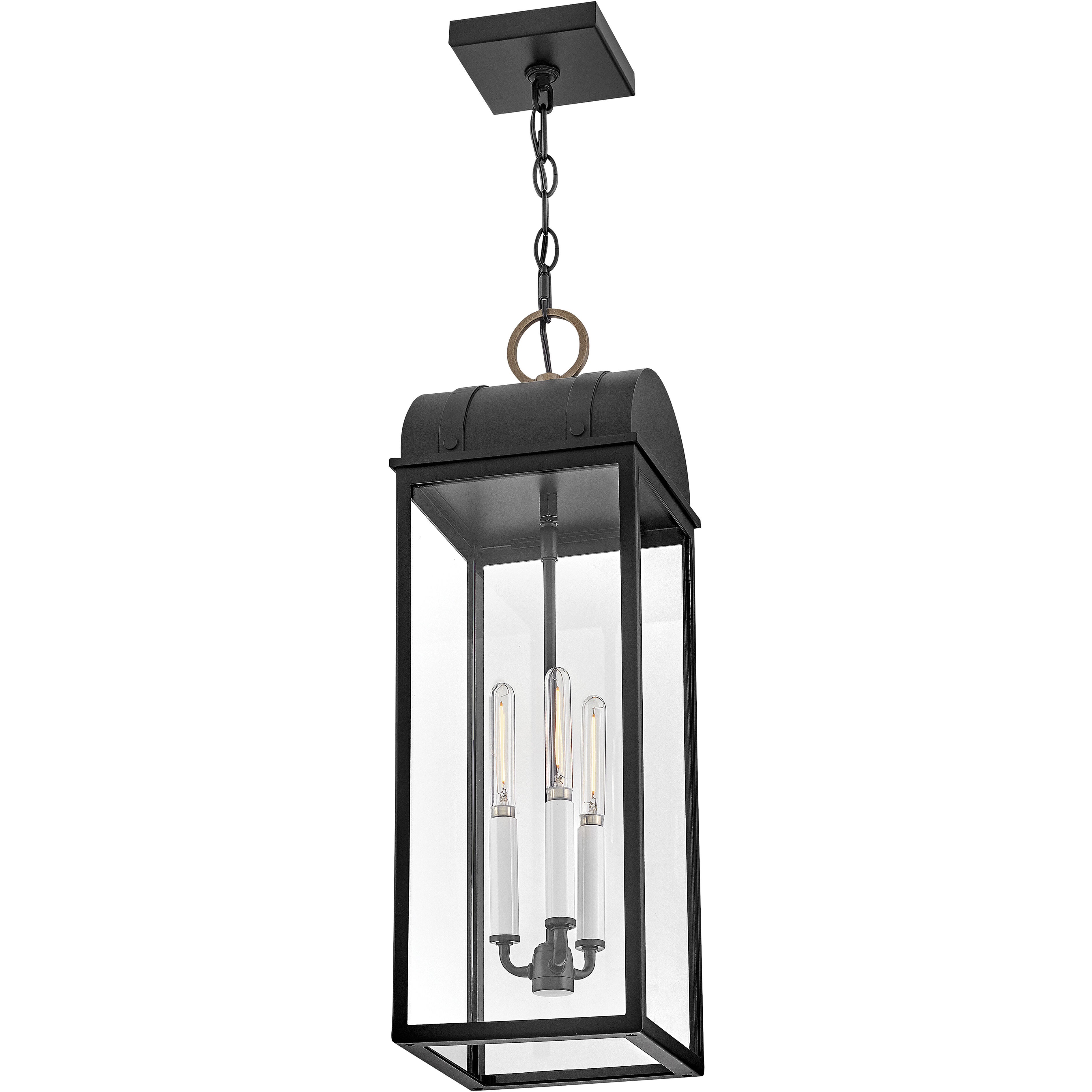 Heritage Campbell 3 Light 7.75 inch Black with Burnished Bronze Outdoor Hanging