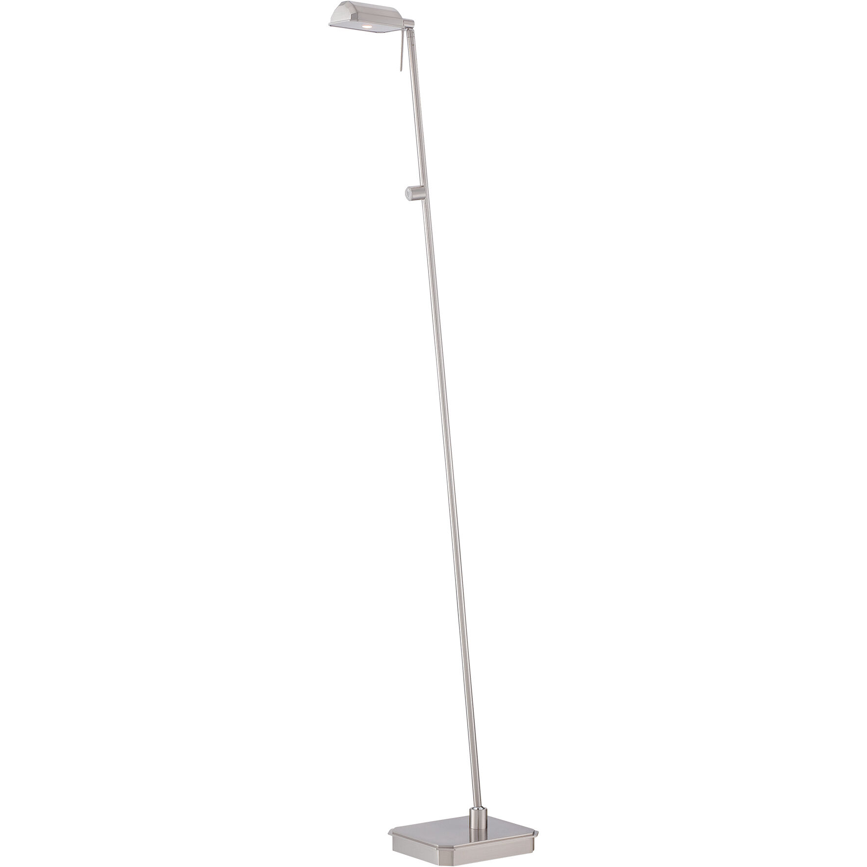 George's Reading Room 50.5 inch 8.00 watt Brushed Nickel Floor Lamp Portable Light