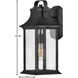 Grant Outdoor Wall Mount Lantern in Textured Black
