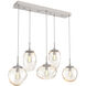 Cosmos Incandescent 5 Light 42.2 inch Beige Silver Linear Pendant Ceiling Light in Metallic Beige Silver, Amber Cosmos, Multi-Port