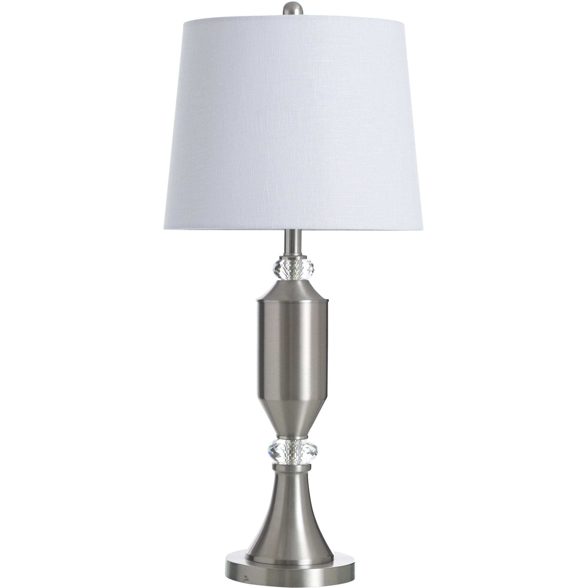 Cameron 31.25 inch 100 watt Brushed Steel Table Lamp Portable Light