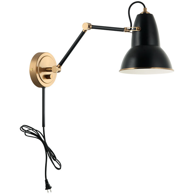 Buzz 1 Light 6.5 inch Black Wall Sconce Wall Light in Aged Gold Brass and Black