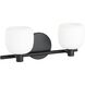 Valentina 2 Light 15 inch Matte Black Vanity Light Wall Light
