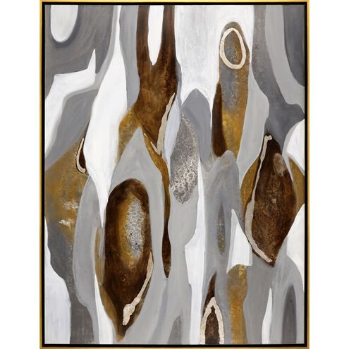 Geometrics Collection Antique Gold Wood Floater Frame Canvas