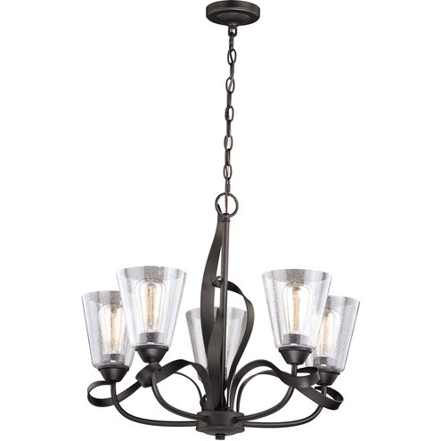 Cinta 5 Light 25 inch Oil Rubbed Bronze Chandelier Ceiling Light